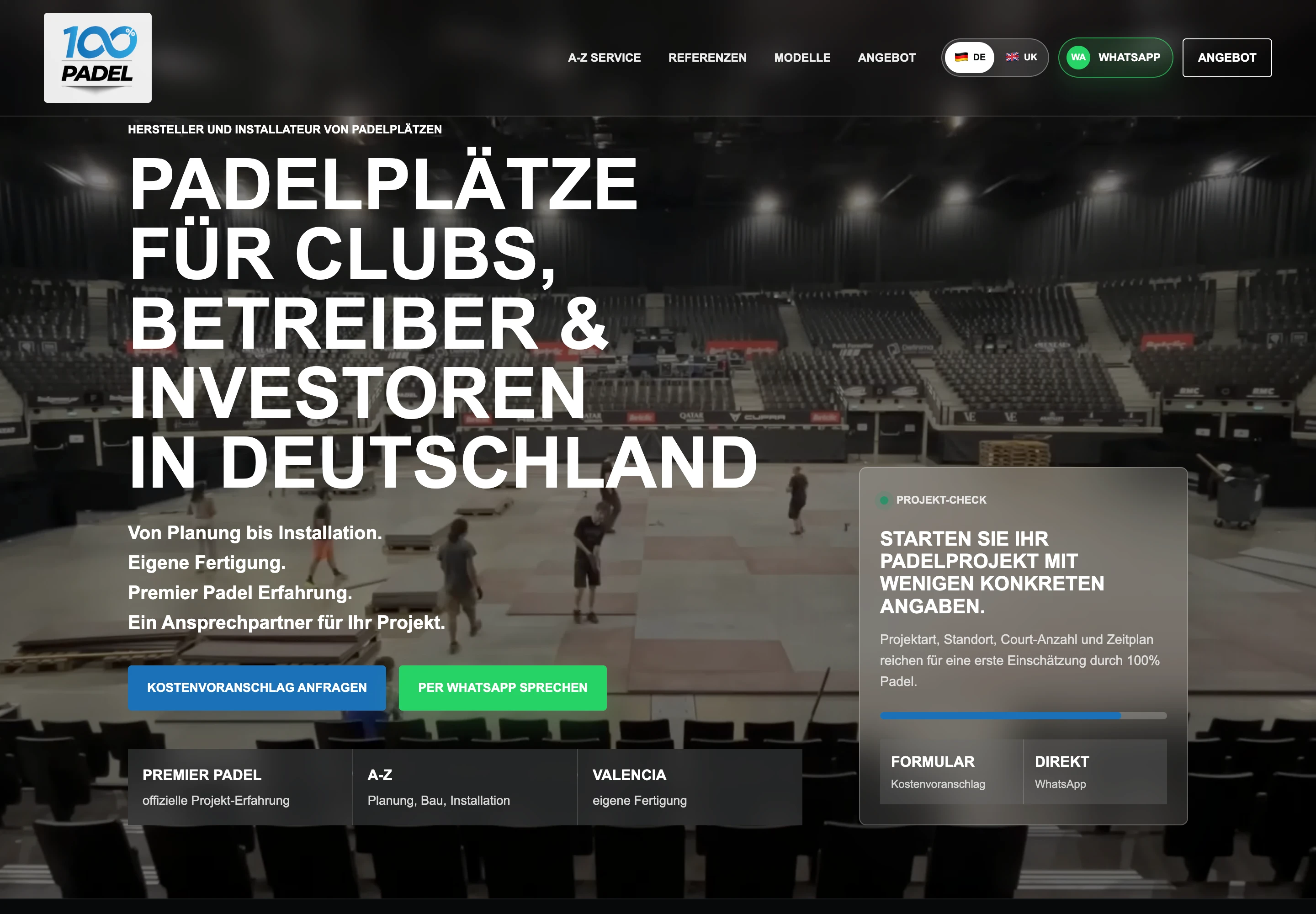 Cent Pour Cent Padel Website